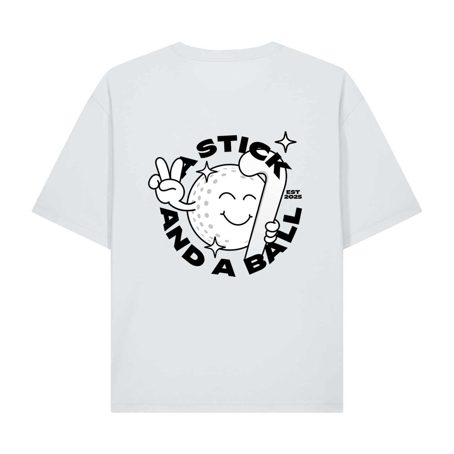 a stick and a ball mascot relaxed fit t shirt