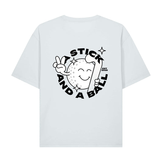 a stick and a ball mascot relaxed fit t shirt